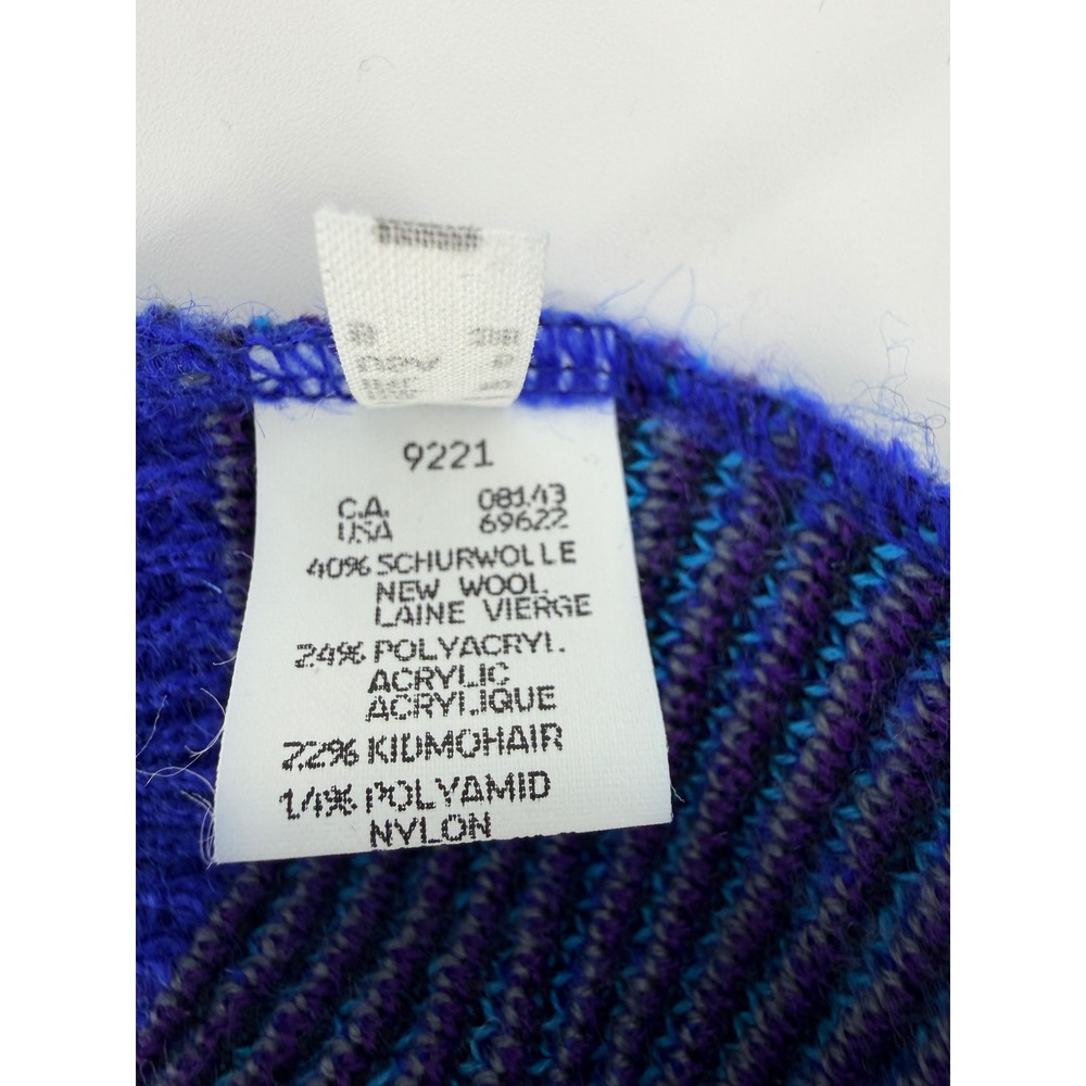 Vintage Marz Munchen West Germany Blue Kid Mohair Wool Abstract Sweater Womens 6 - Picture 3 of 4